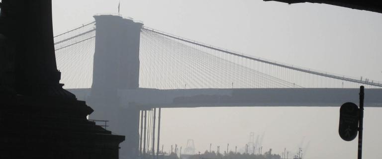 A bridge in the fog