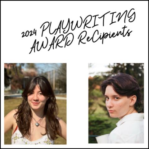 "2024 Playwright Award Recipients" collage with two pictures. 