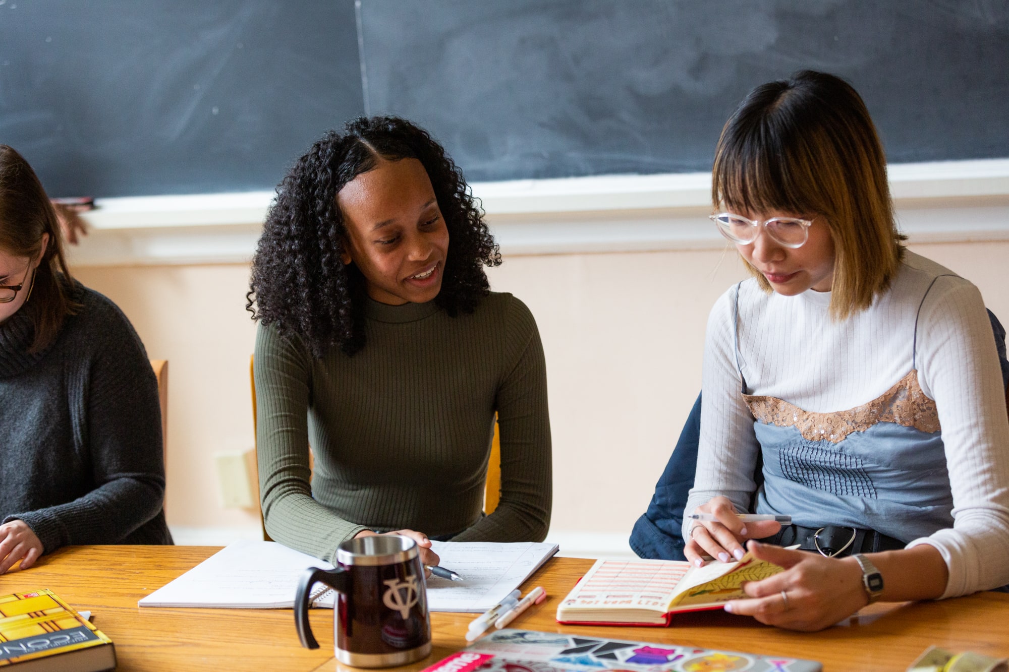 Two students studying