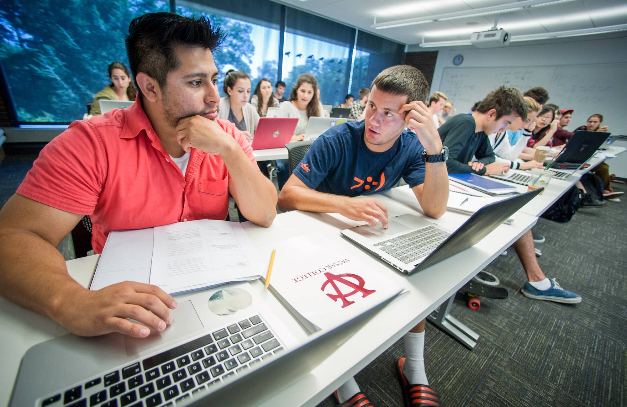 Students sitting in a classroom