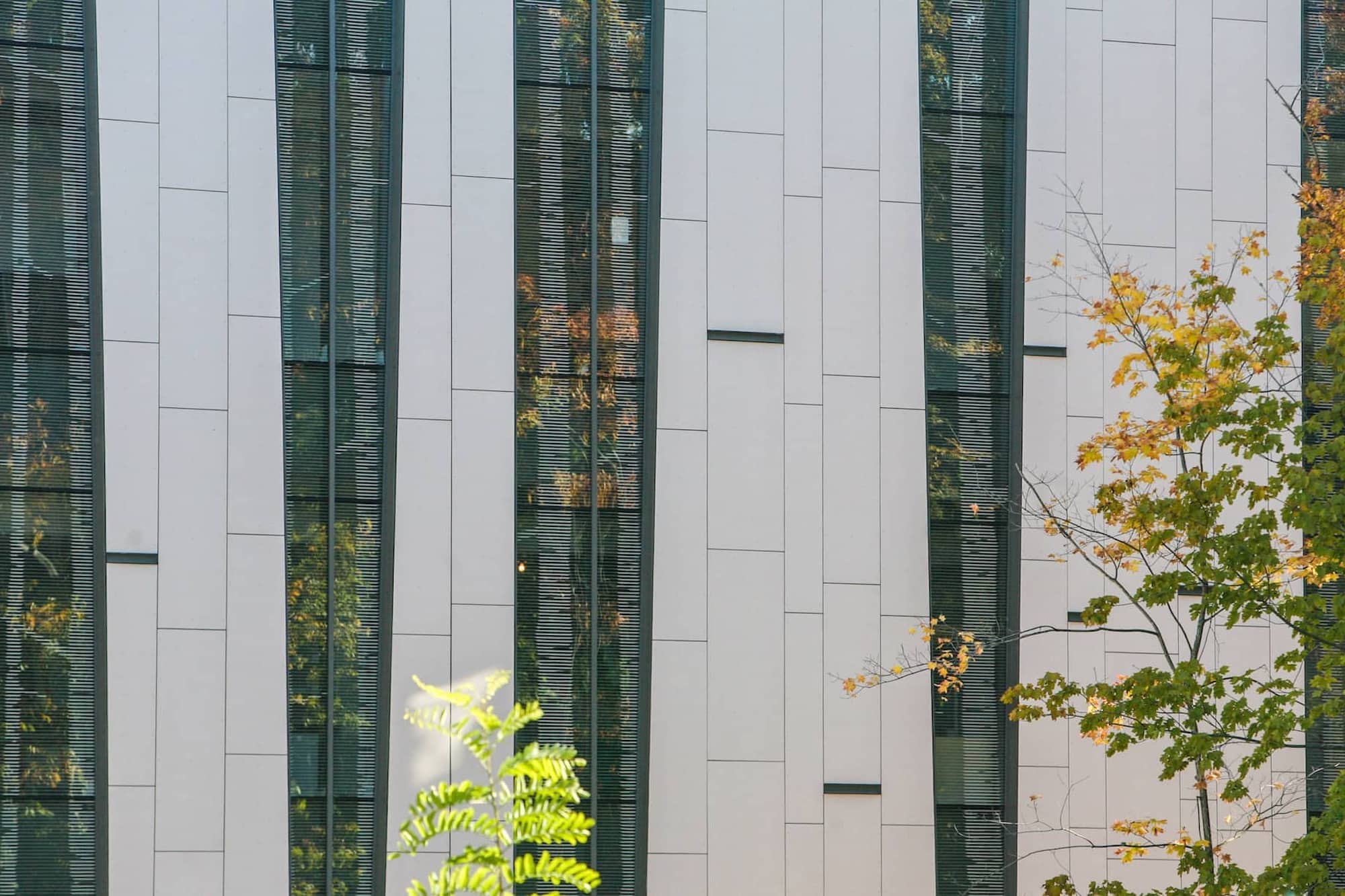 Detail of exterior wall of The Bridge for Laboratory Sciences on Vassar campus