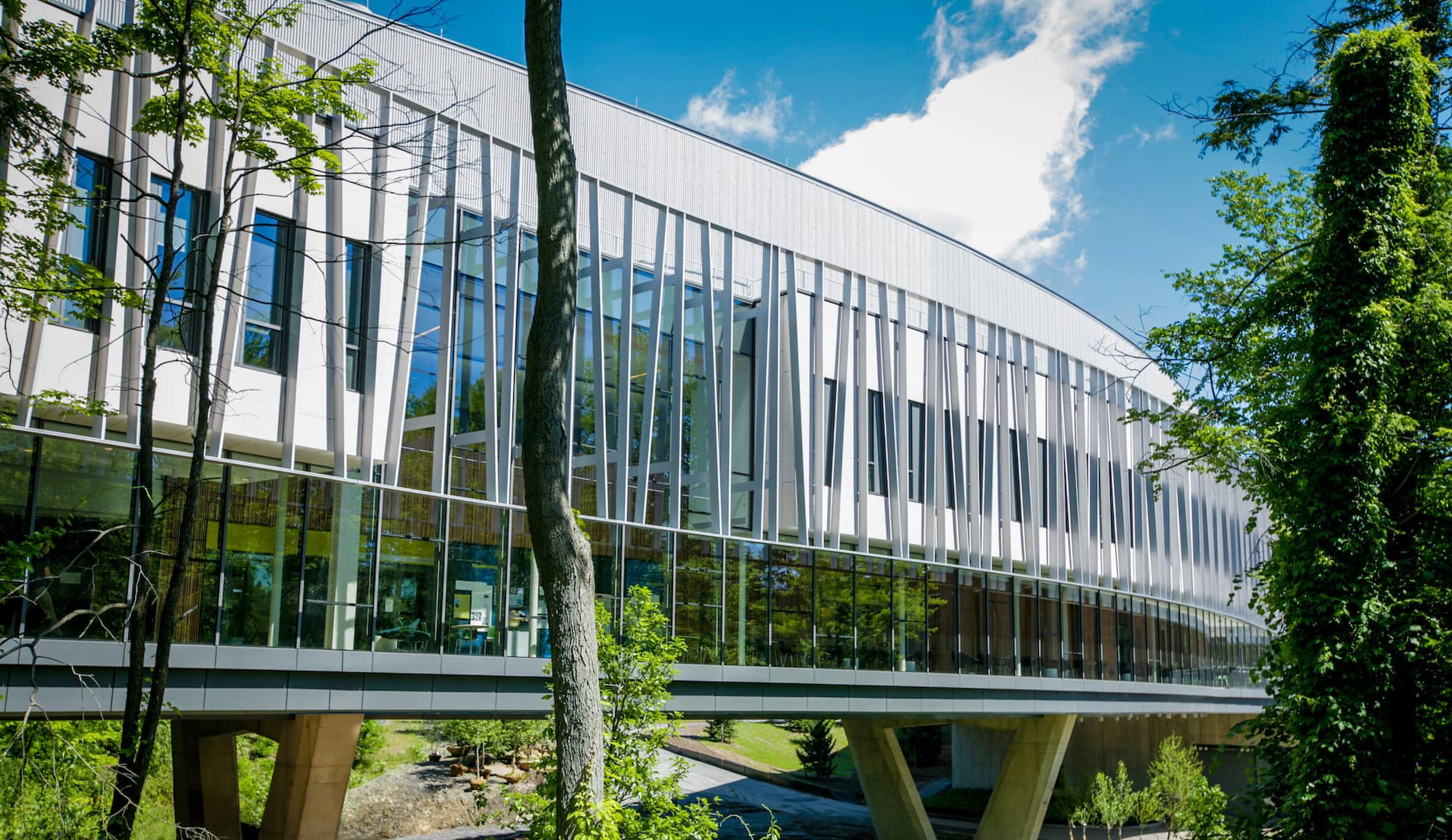 Exterior view of Bridge for Laboratory Sciences building on Vassar Campus