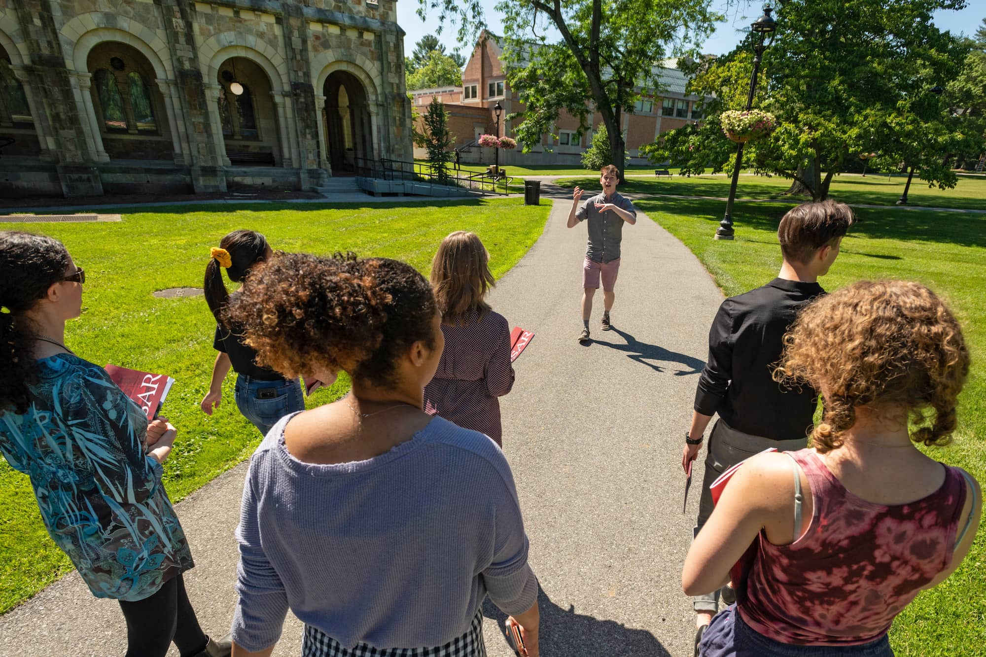 Group tour on Vassar Campus