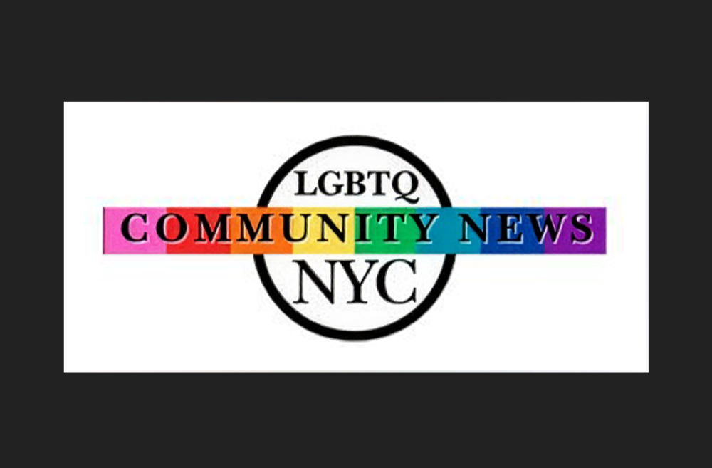 LGBTQ Community News NYC logo with a rainbow “Community News” banner across a black circle.