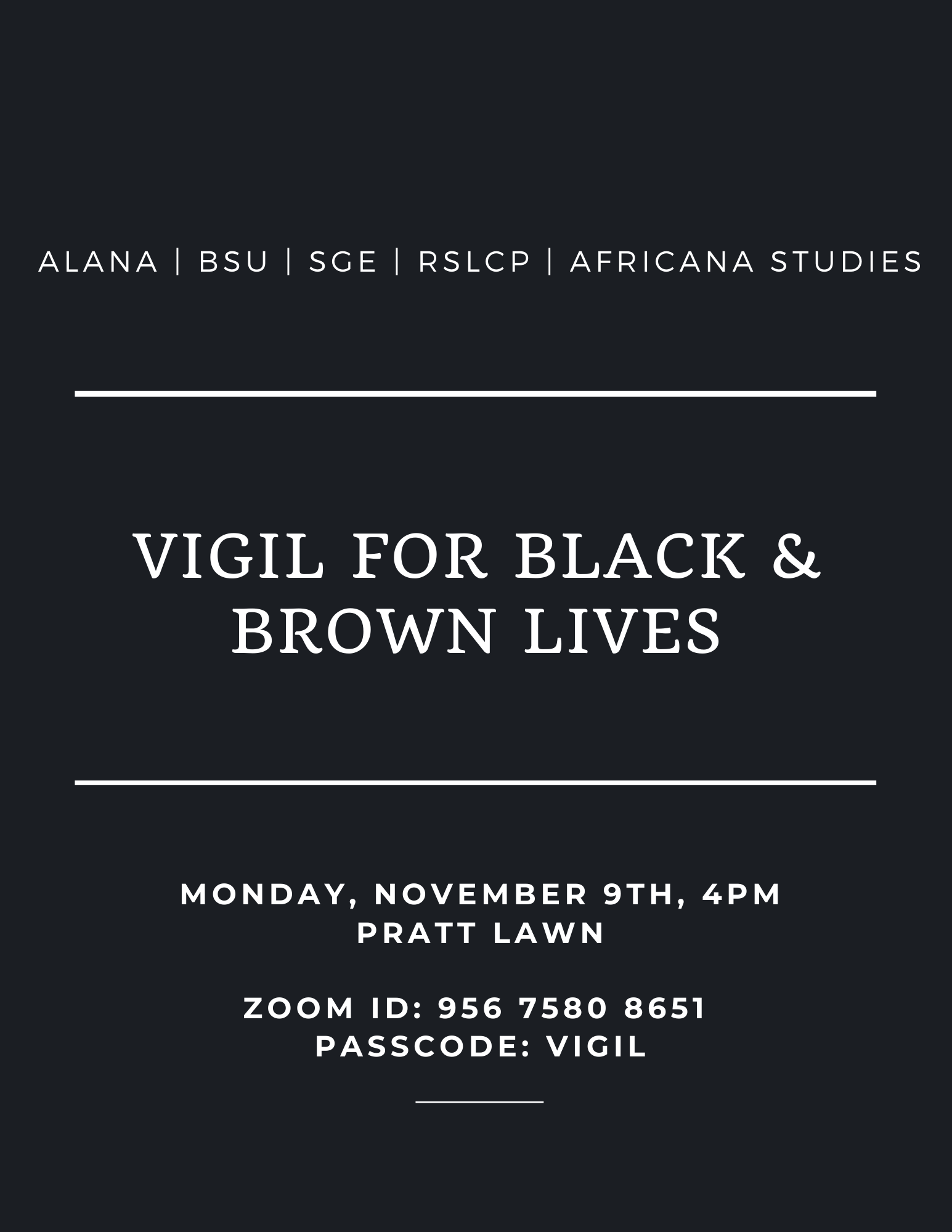Vigil for Black and Brown Lives graphic