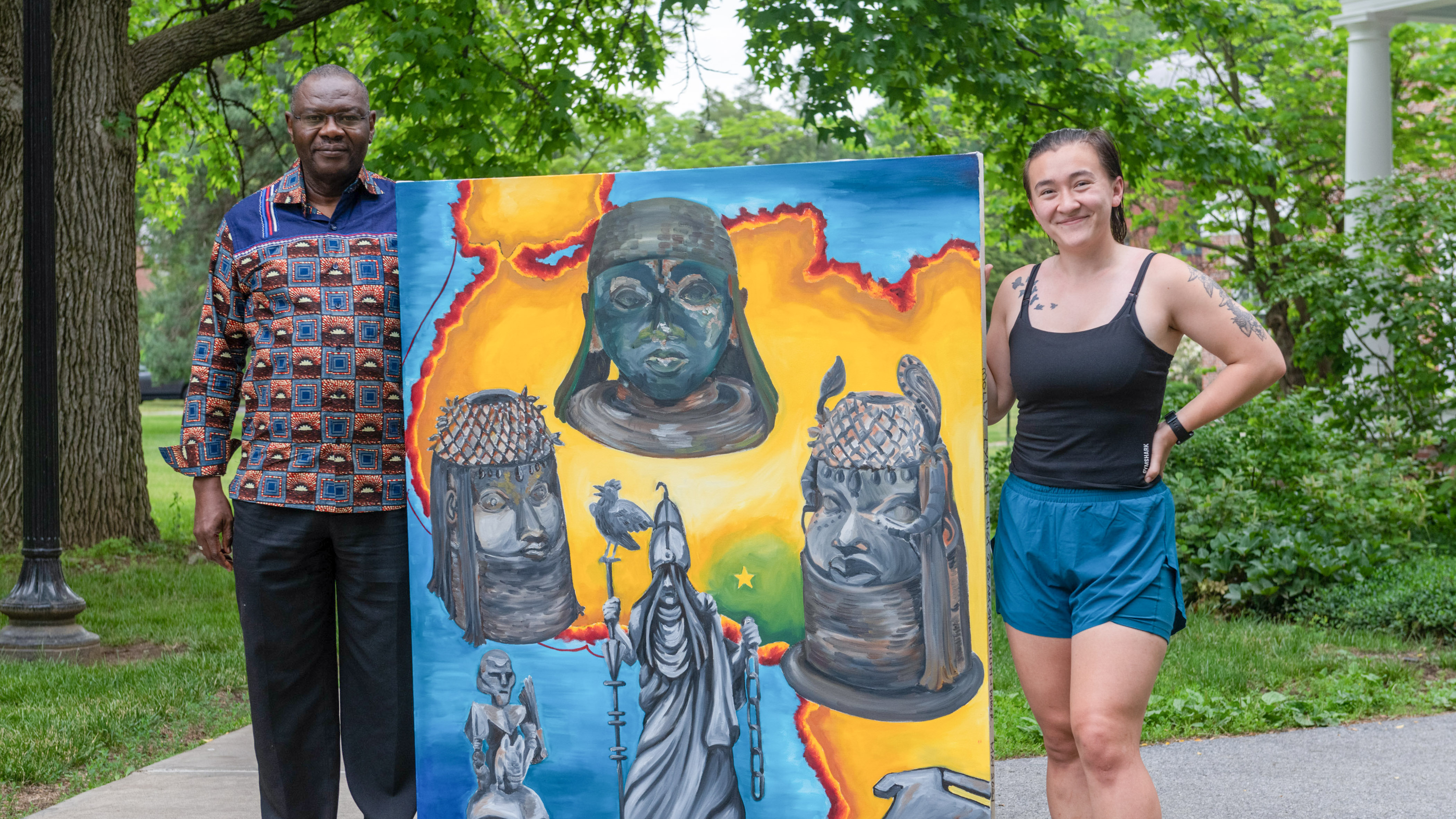 Professor of History Ismail Rashid and Molly Lynch ’21