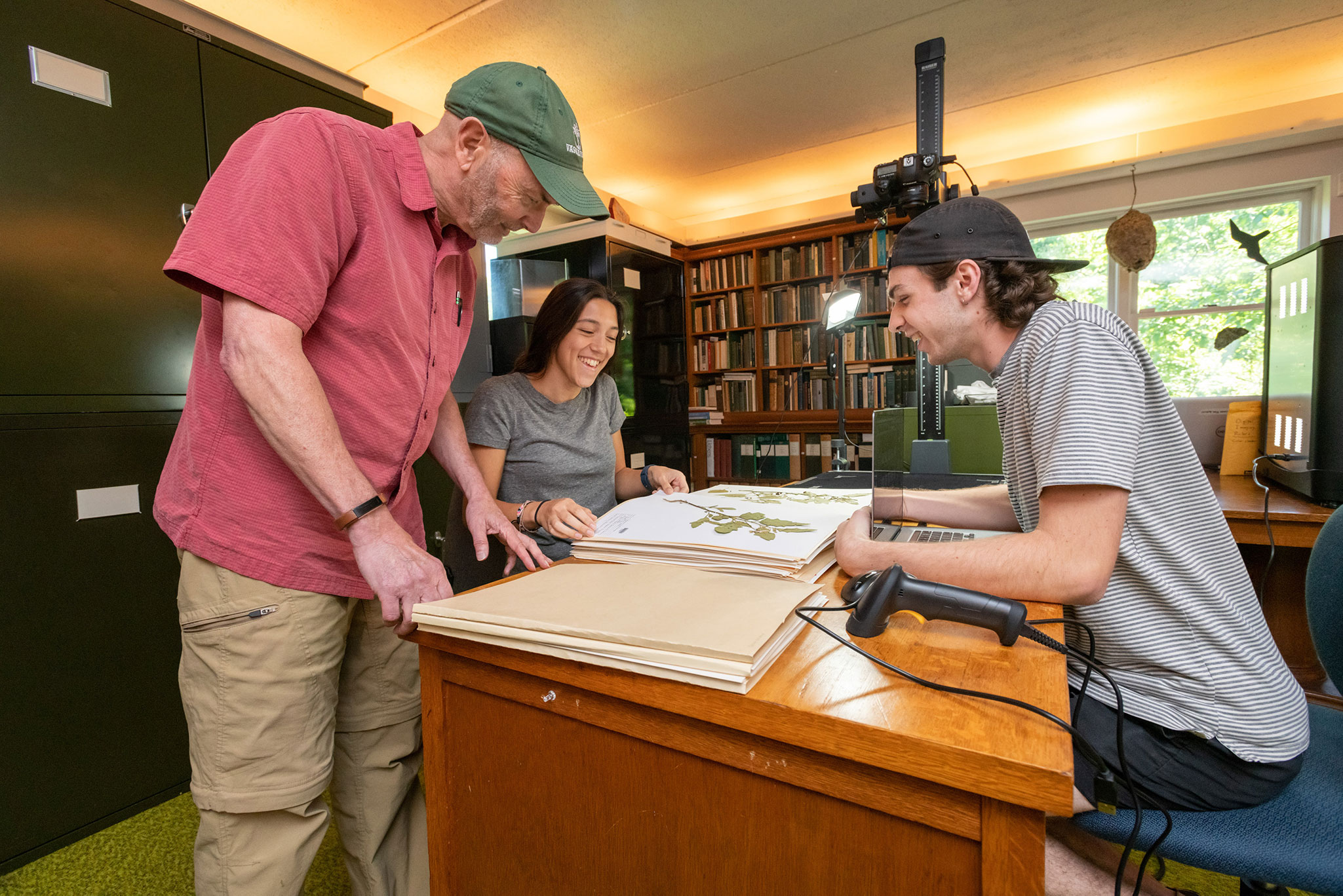 Professor of Biology Mark Schlessman (left) secured a grant for the project from the National Science Foundation.