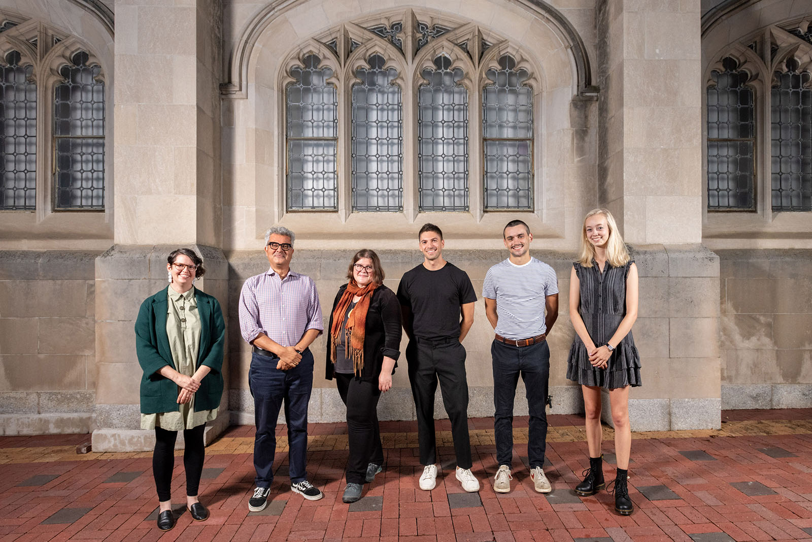 The panelists (left to right): Moderator Jessica Brier, Professor of English Amitava Kumar,  SUNY New Paltz Professor of Photography Nadia Sablin, Wall Street Journal Editor Rich Bellis ’10, Miscellany News Managing Editor Dean Kopitsky ’22, and Miscellany News Editor-in-Chief Olivia Watson ’22. 