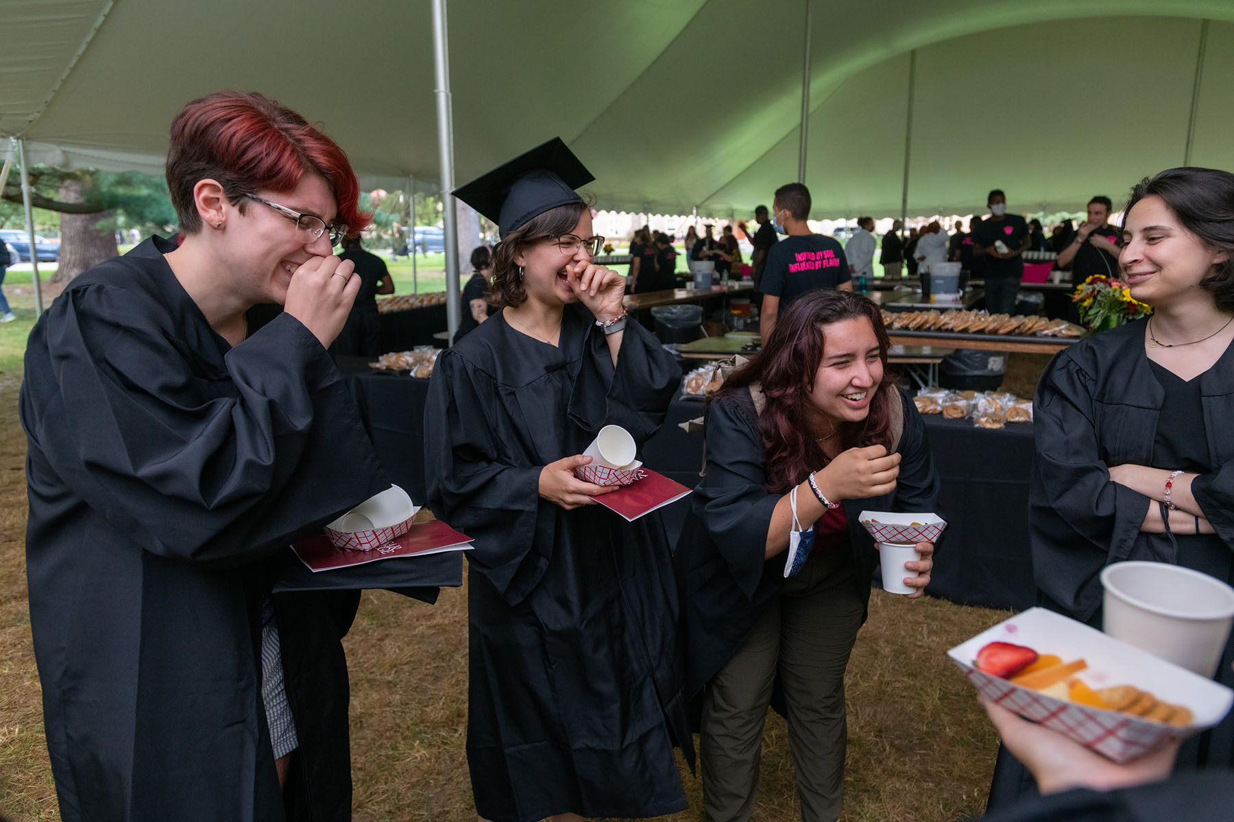 The community gathers for a reception on the Chapel lawn after Convocation.