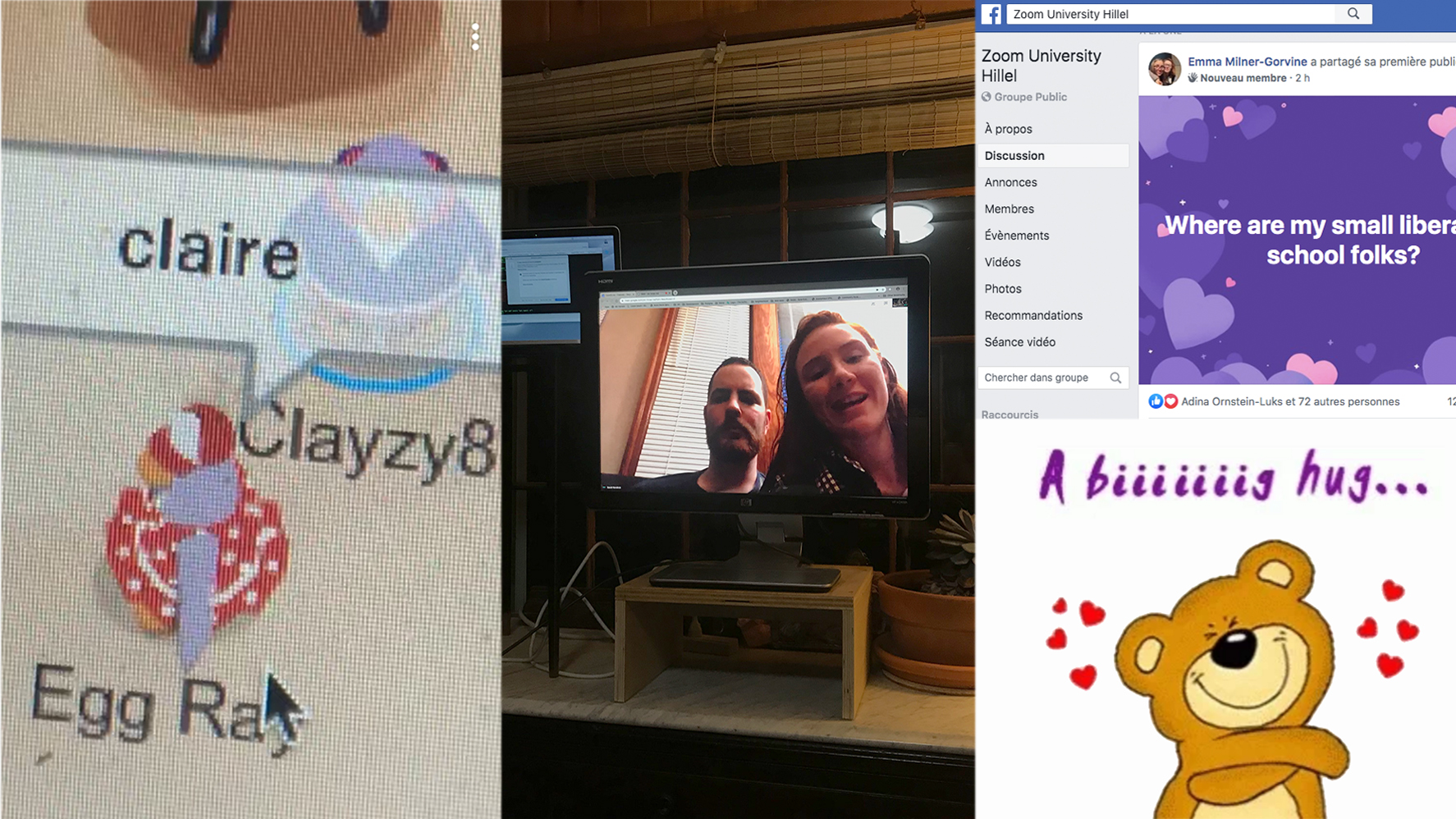 Screenshots of Students and alums are organizing virtual parties on FaceTime and workouts with fellow athletes on Zoom