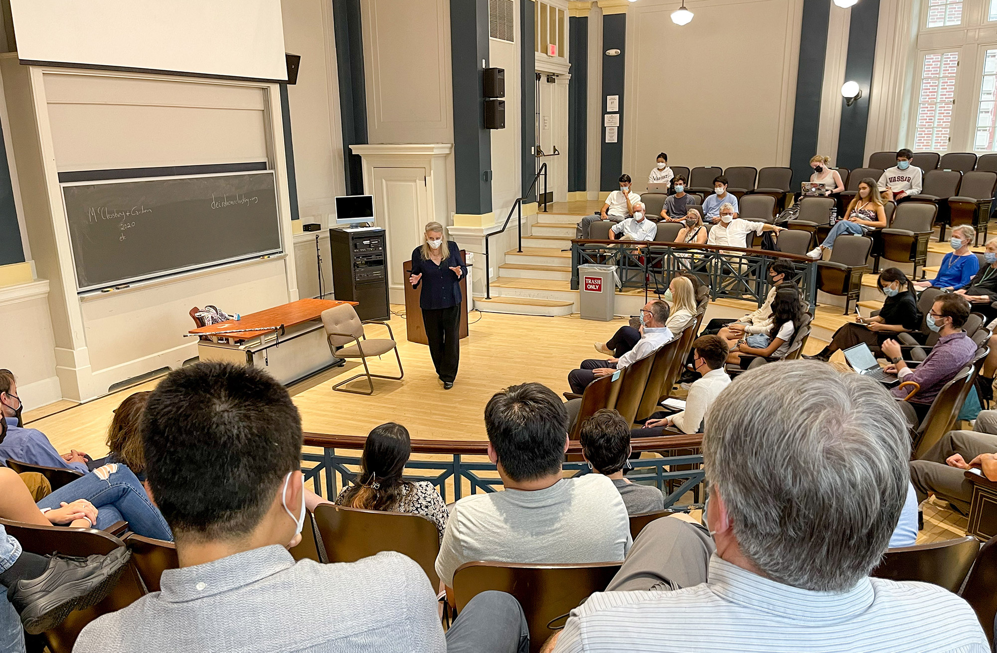 About 75 students, faculty and visitors attended the Crego Lecture in Rockefeller Hall.