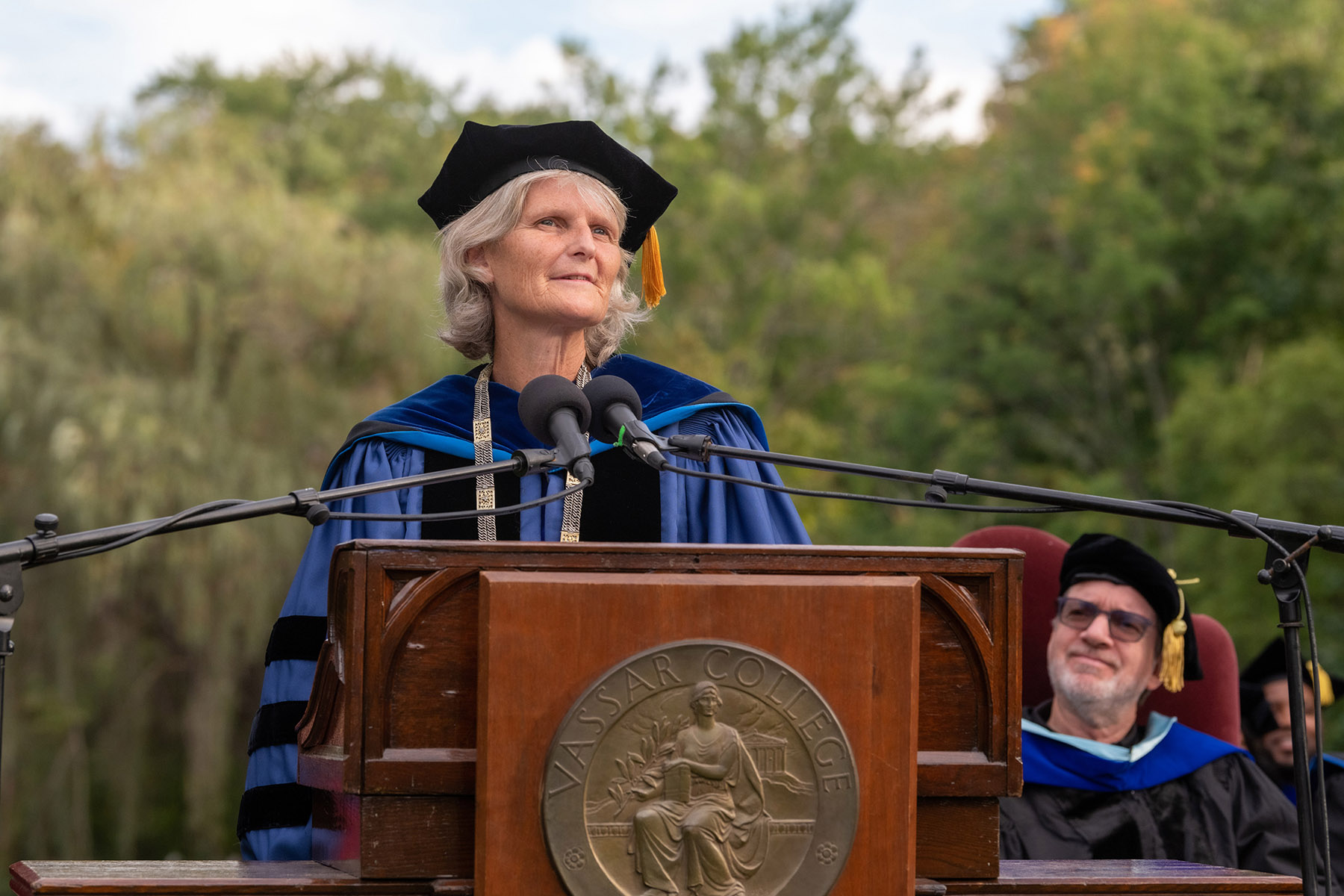 President Elizabeth Bradley said she was pleased that the Vassar community was finally able to gather together again … in person!