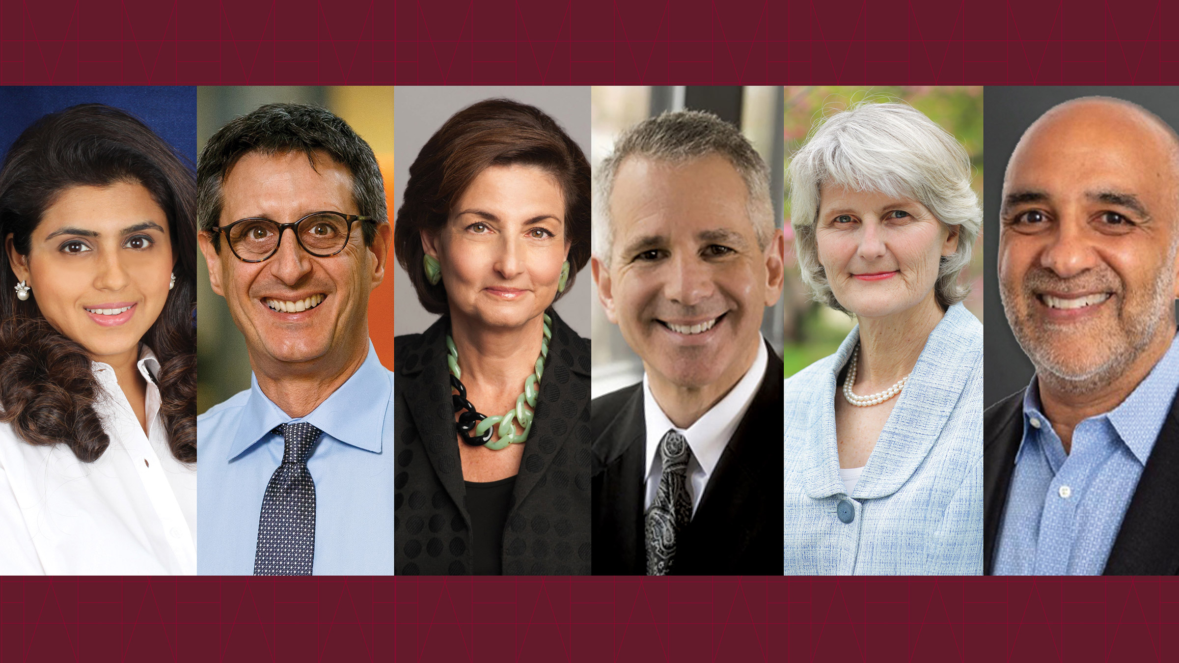 Panelists (left to right): Ashika Mehta, Leonard Friedland ’85, Linda Fried, David Allison ’85, President Elizabeth H. Bradley, Micky Tripathi ‘83