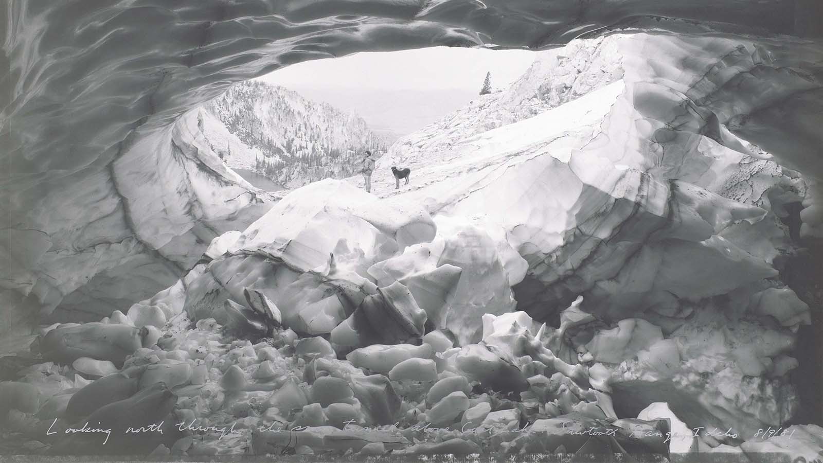 Mark Klett (American, b. 1952), Looking through the Snow Tunnel above Goat Lake, Sawtooth Range, Idaho, 1981, gelatin silver print, 16 x 19 7/8 in. (40.6 x 50.5 cm), Museum purchase, 1983.42