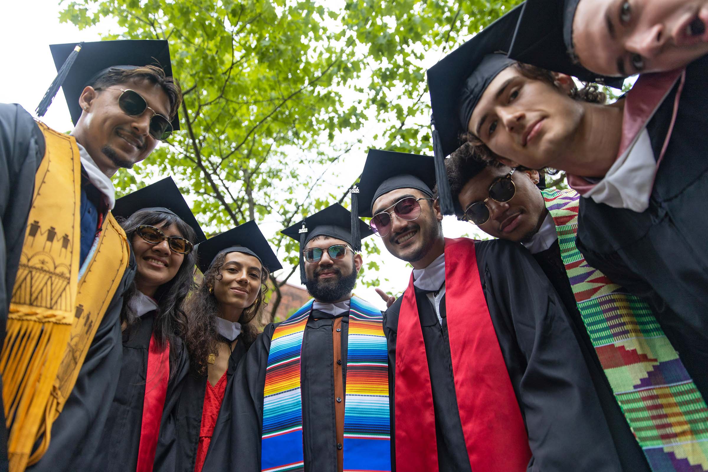 Classmates gather for the festivities. 