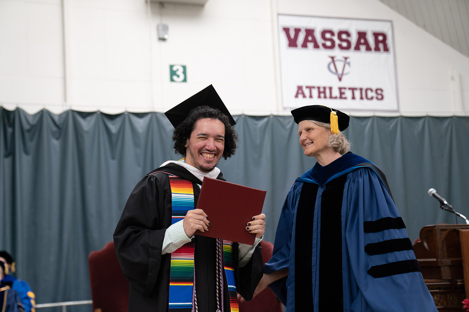 A Commencement speaker, Kevin Arce ’20, former President of the Council of ALANA Seniors, received his degree from President Bradley.