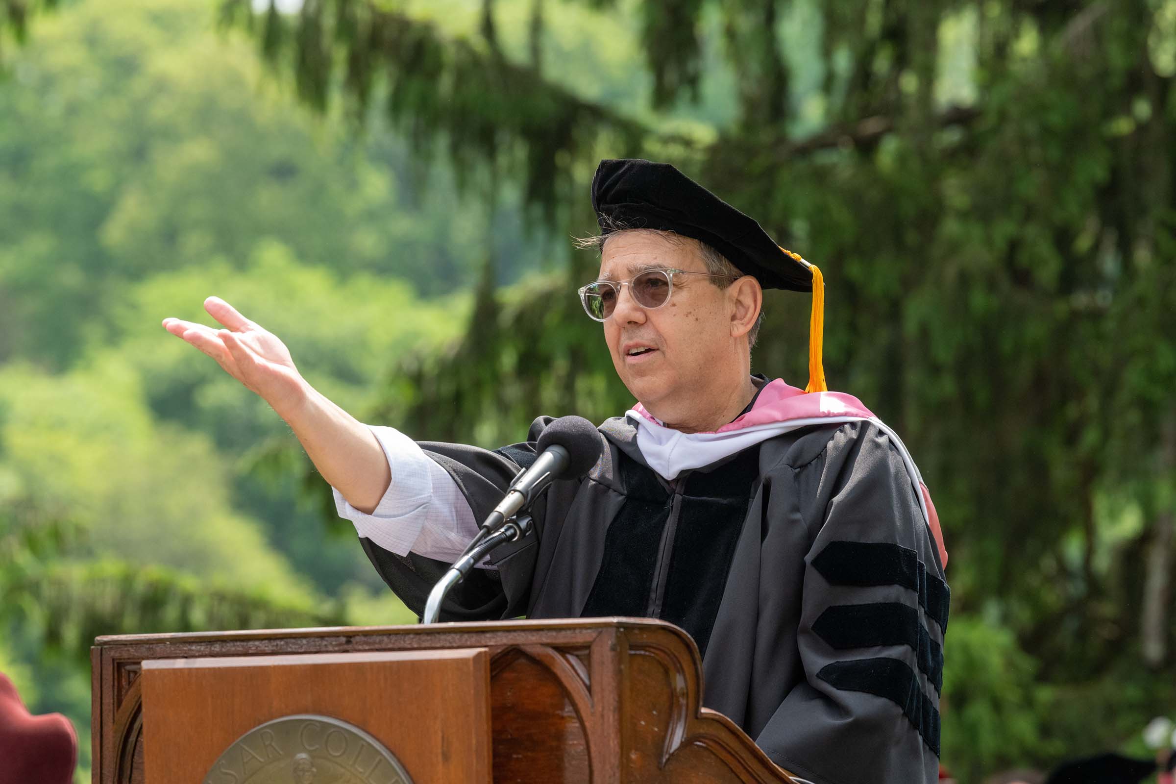 Anthony Friscia ’78, P’15, offered greetings from the Board of Trustees, which he chairs.