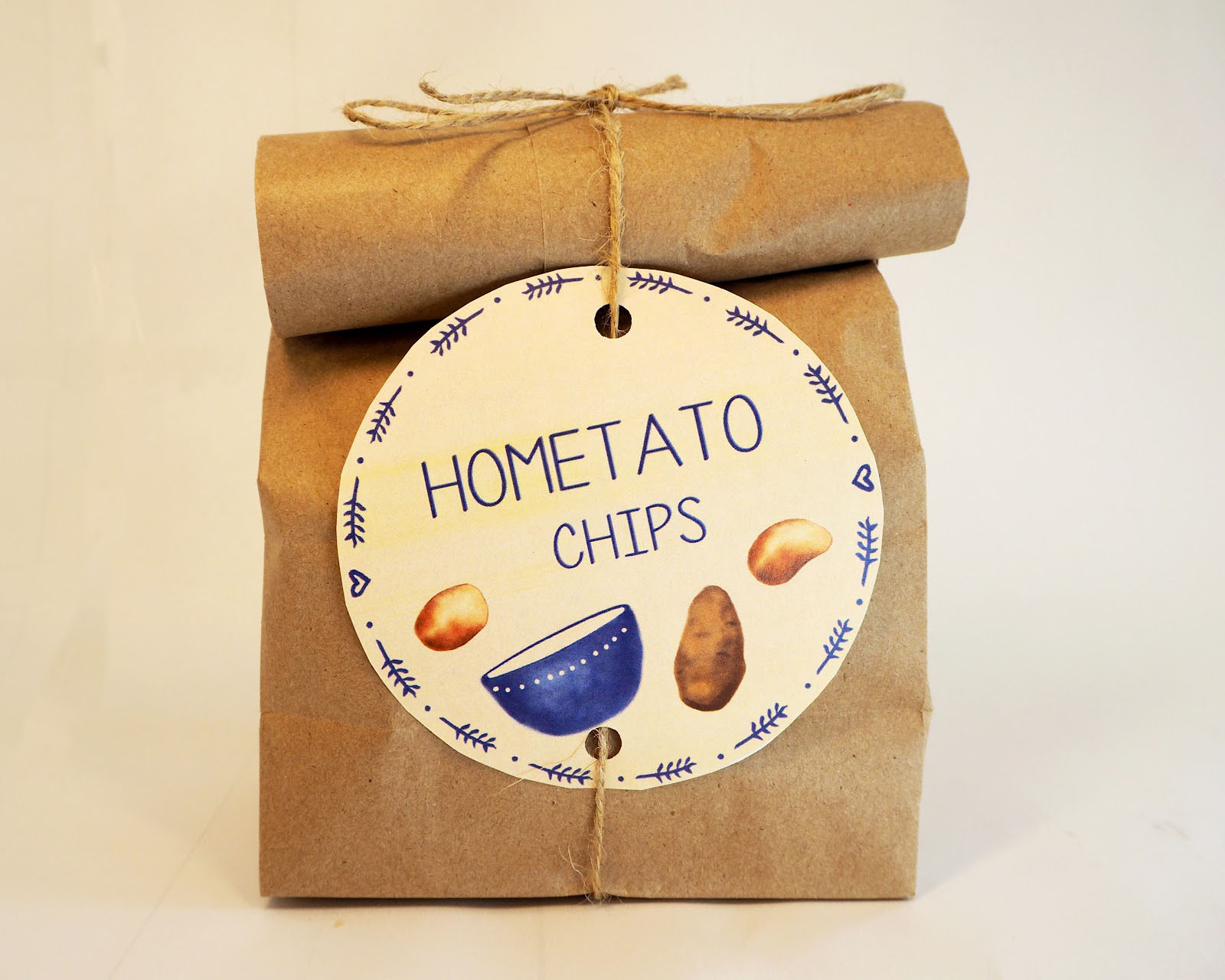 Brown bag of Hometato Chips
