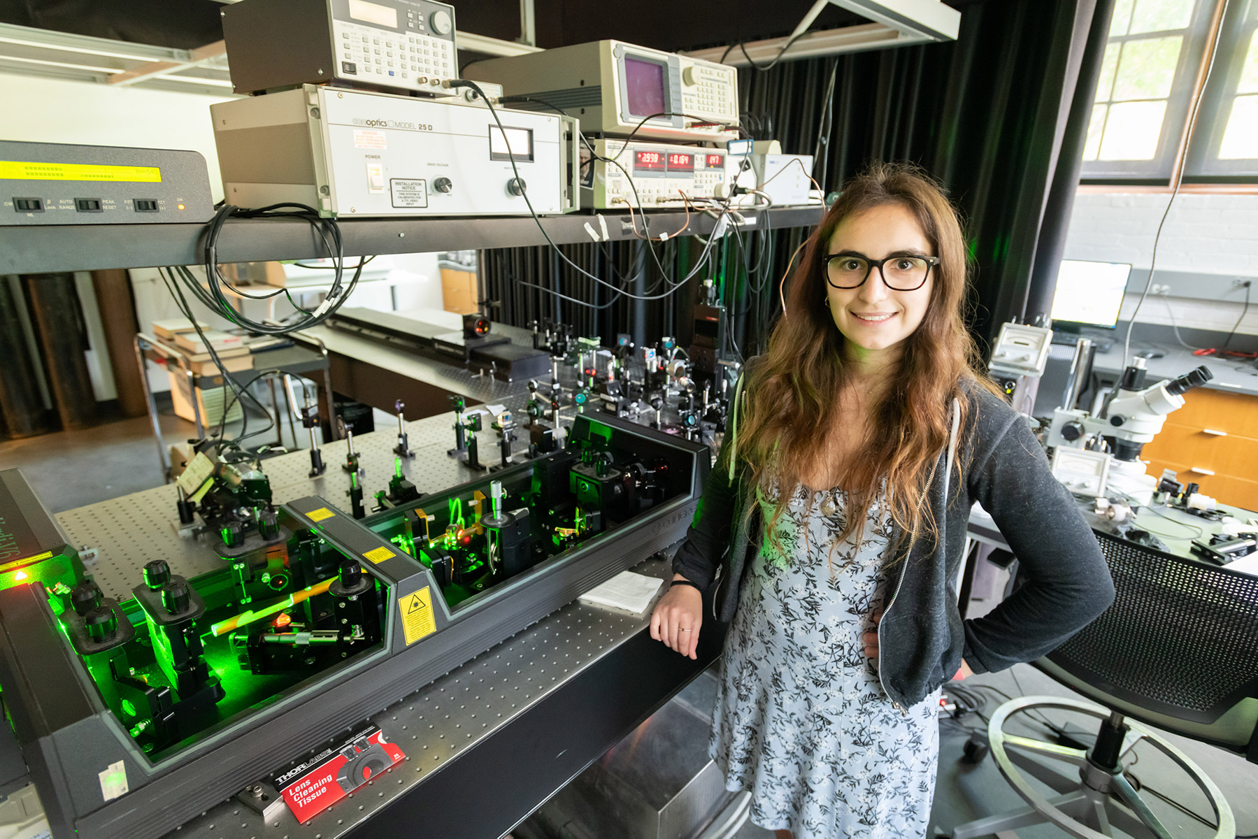 Florence Binny ’23 in a laboratory