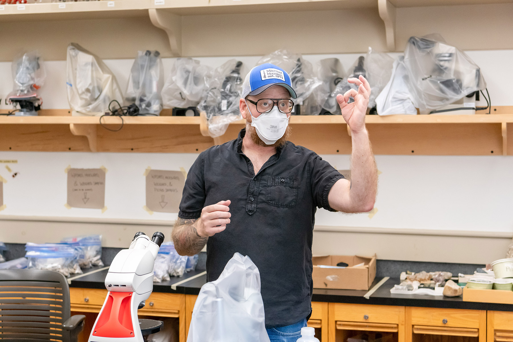 John Zayac, Adjunct Instructor in Earth Science, collected the samples of volcanic rock during a trip to Nicaragua in 2017.