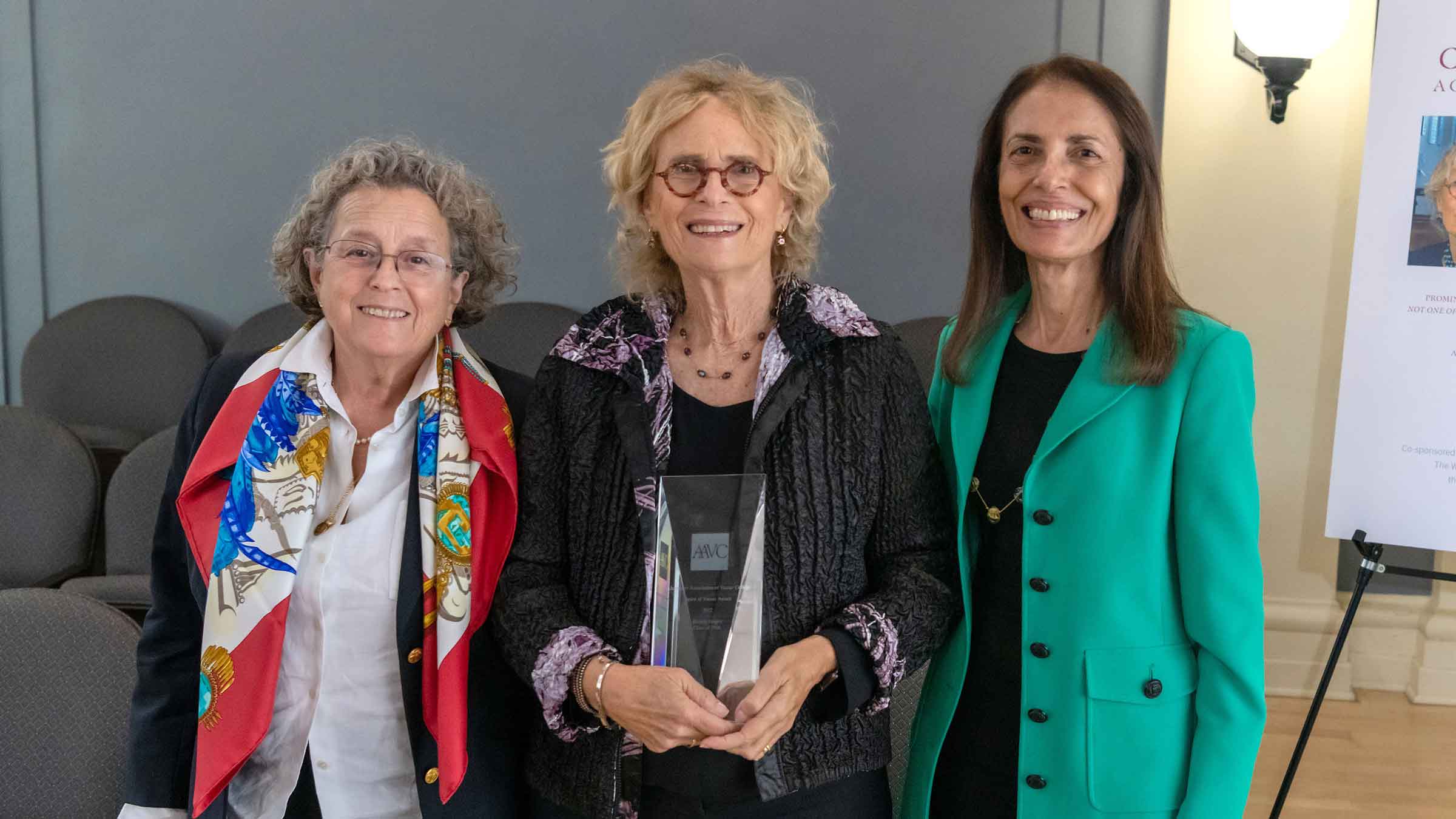 Group photo of Brenda Feigen (center), Amy Pullman (left), and Monica Vachher (right))