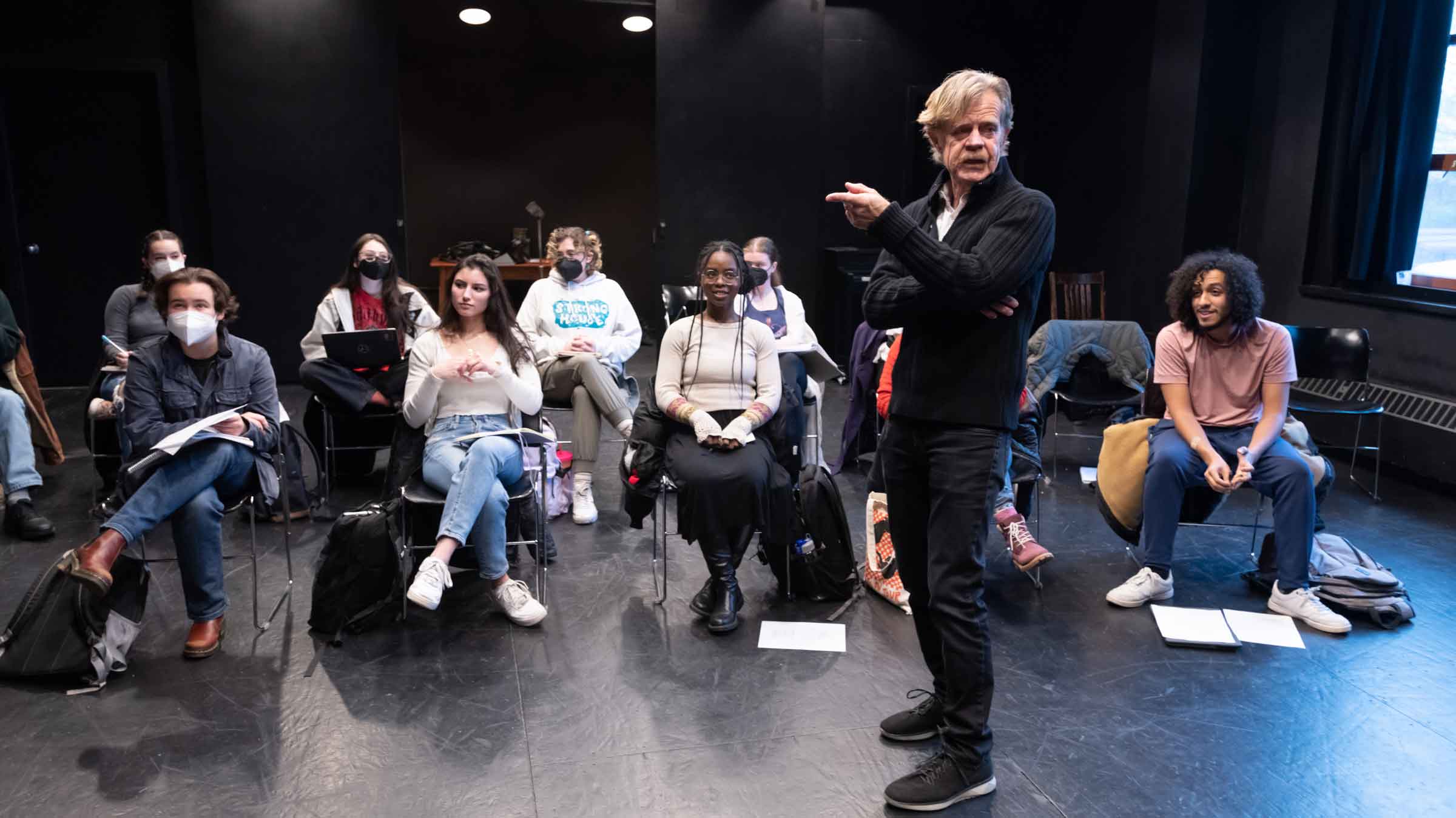William H. Macy with acting students in MasterClass