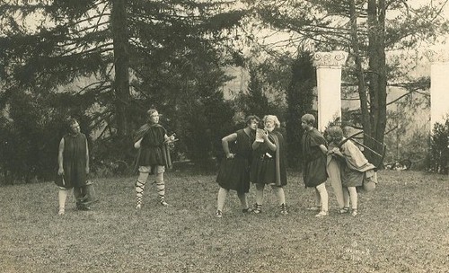 Archive image of a Greek play production outdoors
