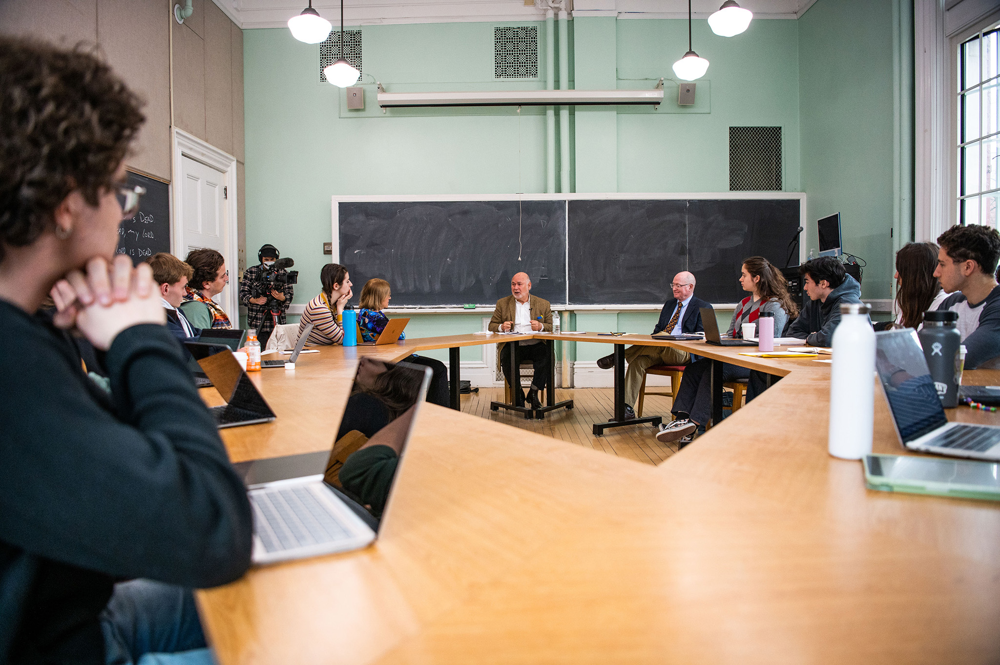 Earlier in the day, Granoff was the guest lecturer at a class taught by Professor of Political Science Stephen Rock.