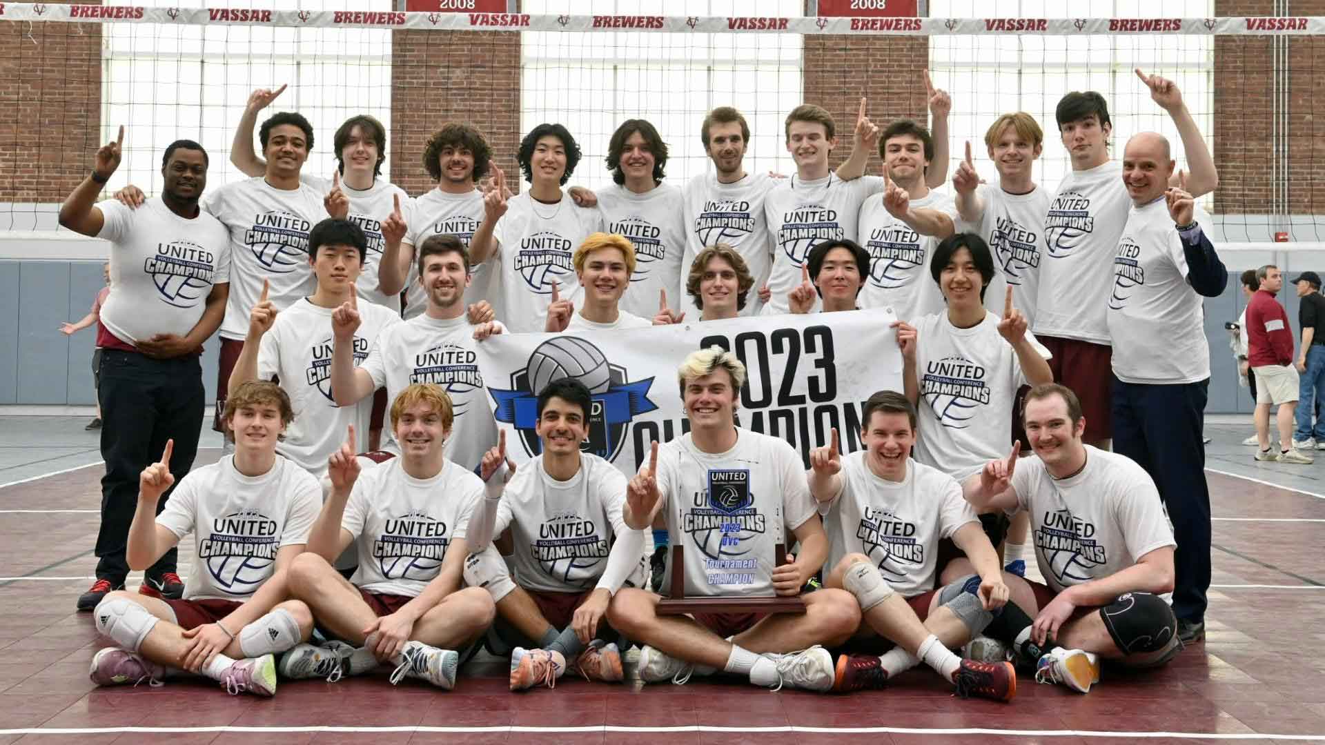 Team shot of the Vassar Men's Volleyball team