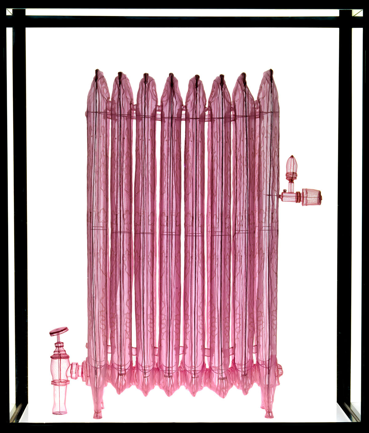 Pink old style radiator 