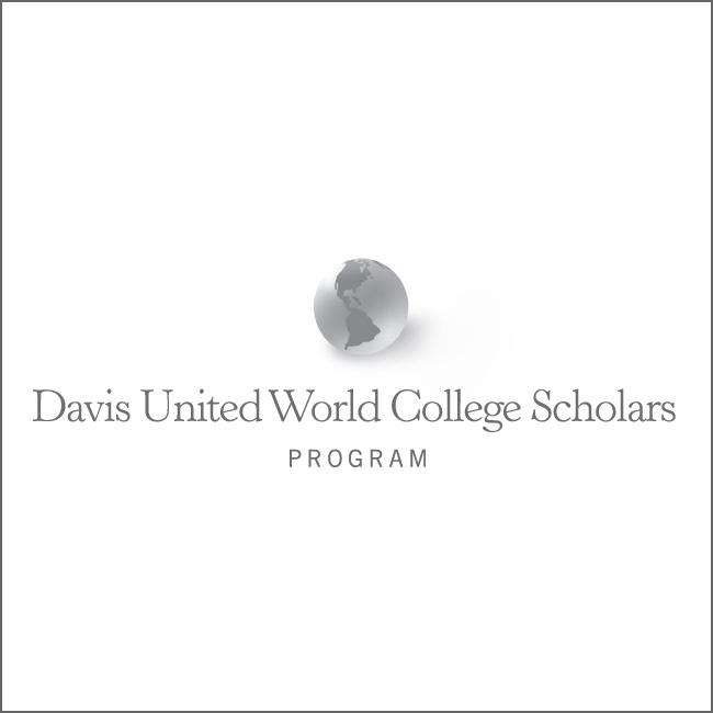 Illustration of a globe and text that reads: Davis United World College Scholars Program.