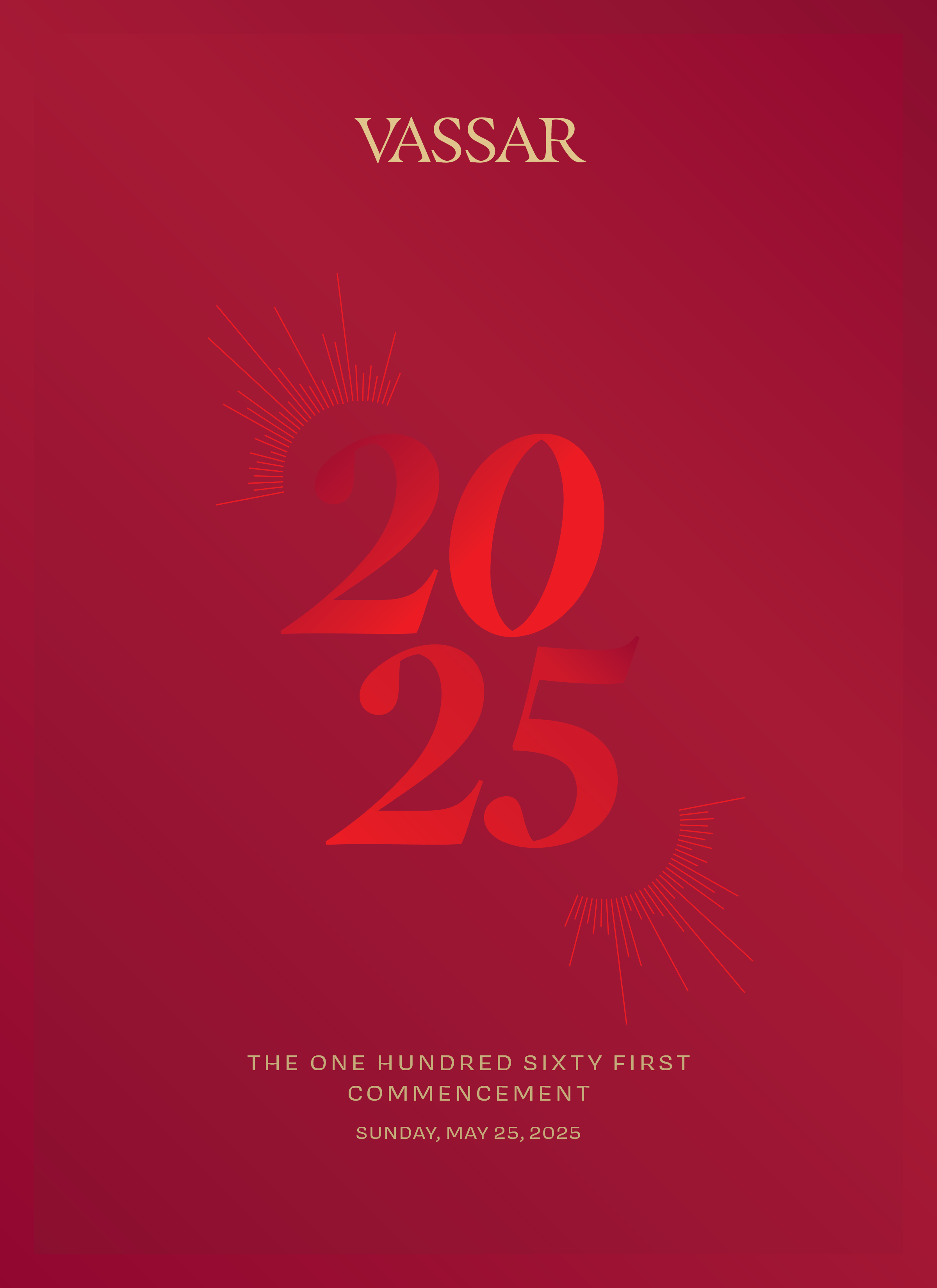 Program cover that reads Vassar Commencement 2025.