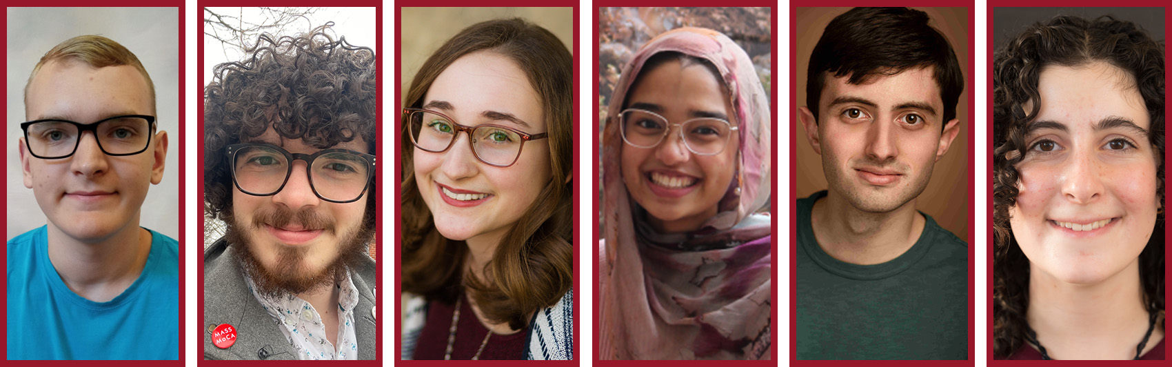 A collage of six side-by-side portrait headshots.
