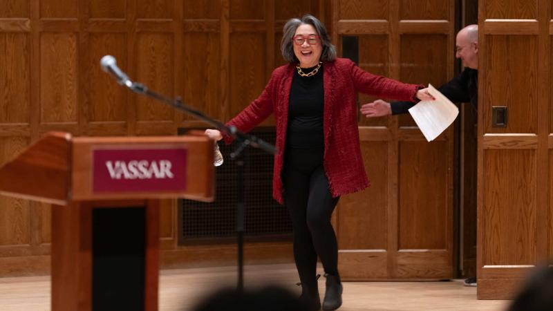 Speaker presenting at podium