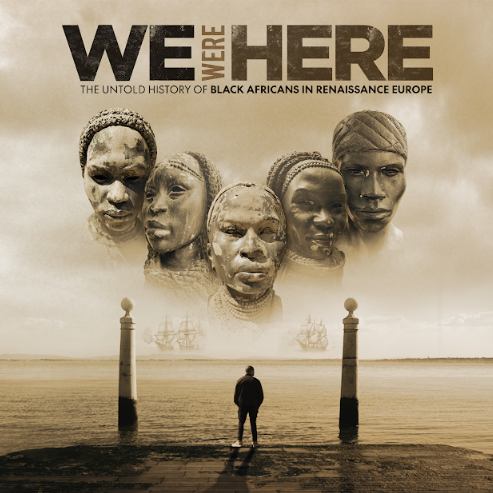 Movie poster with five faces and a lone figure with a text overlay that reads: We Were Here.