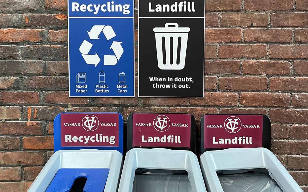 Landfill and recycling bins