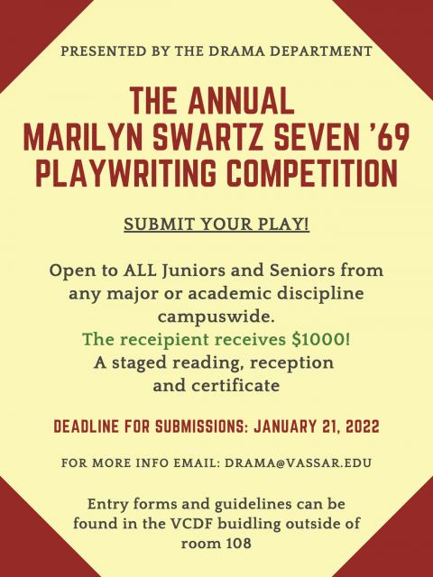 Annual playwriting competition open to all juniors and seniors