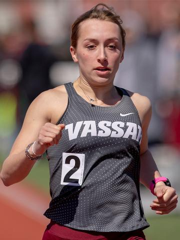 Faye Stevens ’25 running in a track & field event