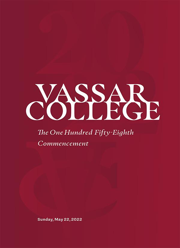 Vassar Commencement 2022 Program Cover