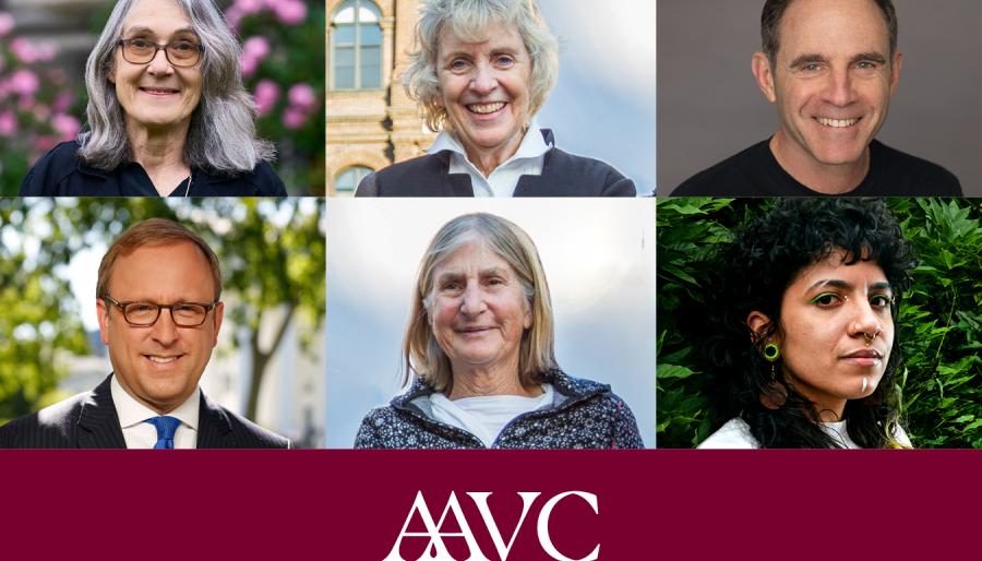 A series of 6 headshots of the honorees with the AAVC logo at the bottom.