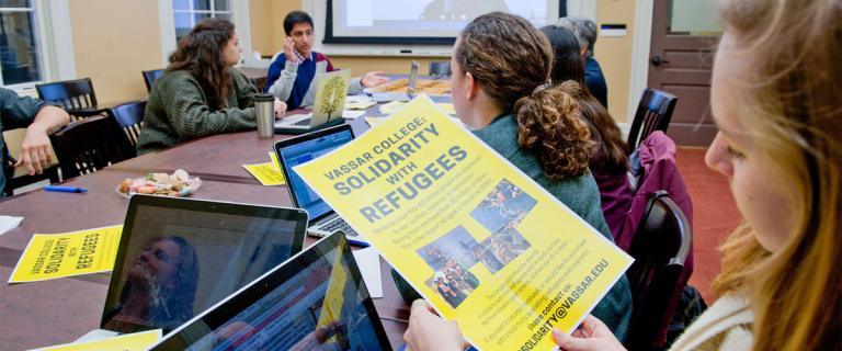 Students from Vassar Refugee Solidarity. Photo Karl Rabe.
