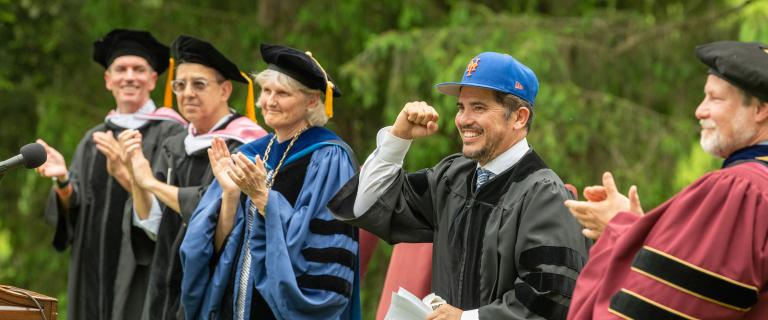 Presenters on stage at Commencement 2022