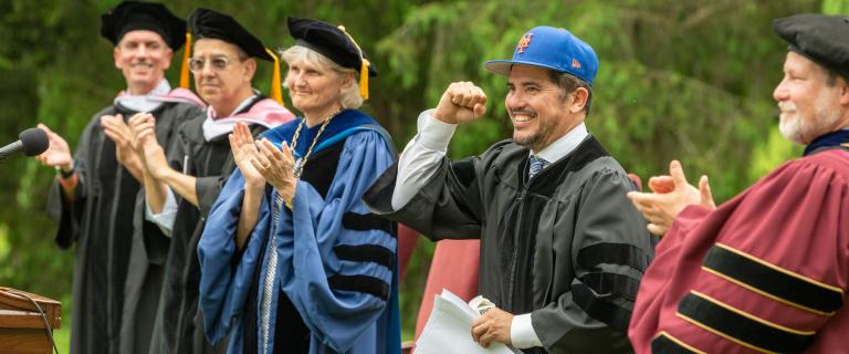 Award-winning actor-writer-producer John Leguizamo S’90 offered sage advice to 635 students in the graduating class of 2022 during Vassar’s Commencement on Sunday, May 22.