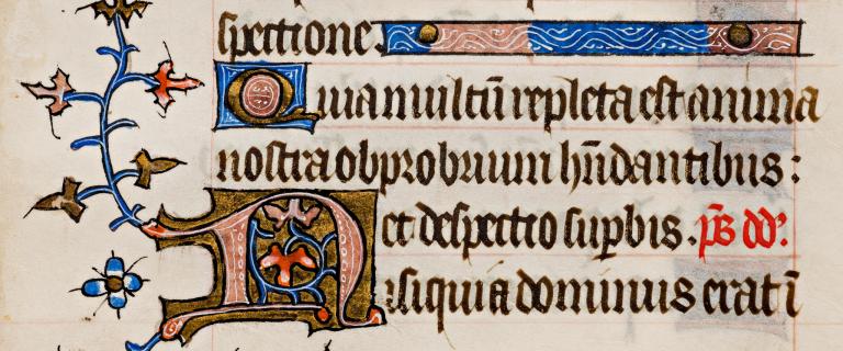 Detail of an illuminated manuscript in the holdings of Special Collections