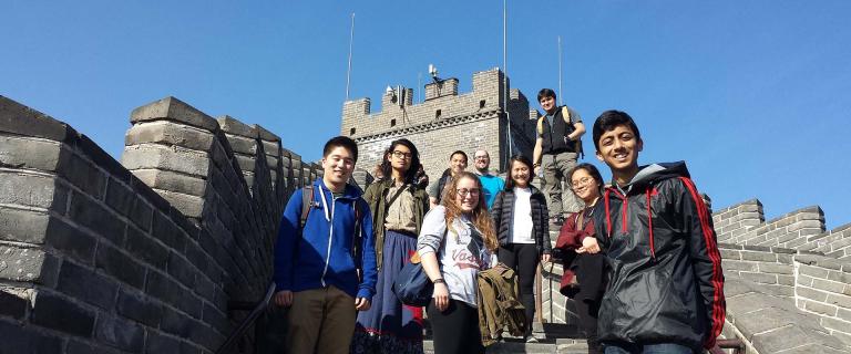 People standing on the Great Wall of China