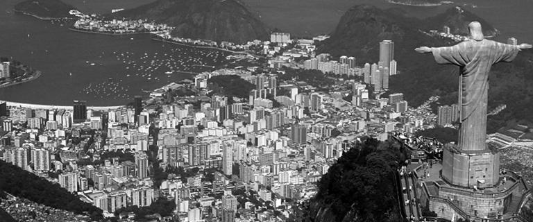 Arial picture looking over the city of Rio de Janeiro, Brazil 