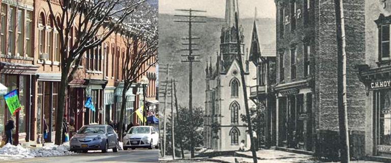 Before and after pictures of a city street