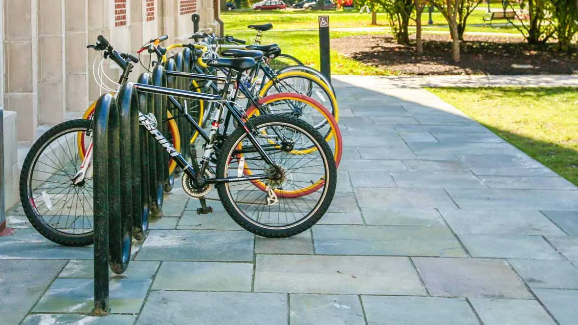 bicycles at a rack