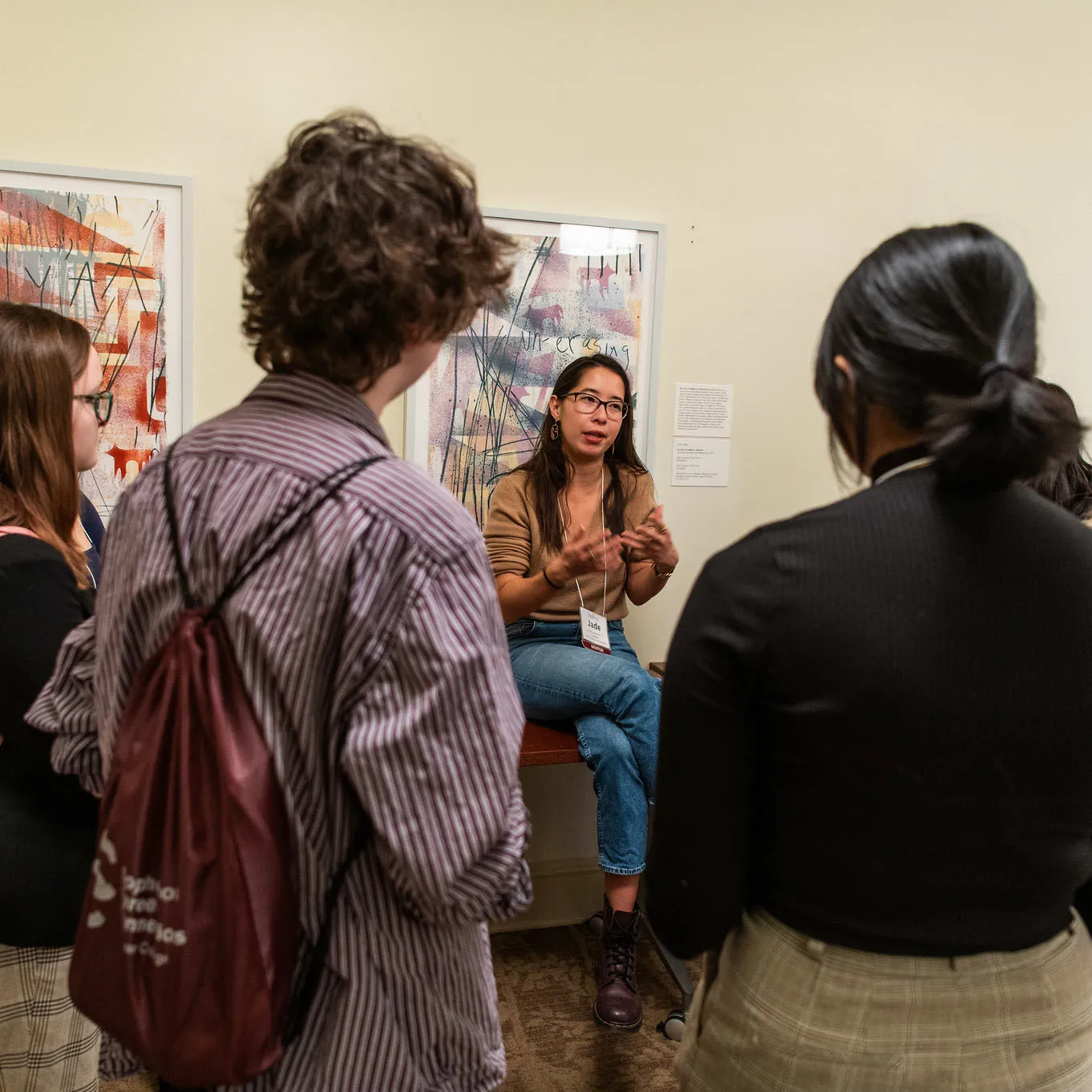 Students talking to mentor