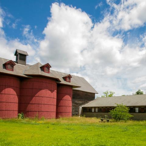 Photograph of the exterior of the Vassar Barns